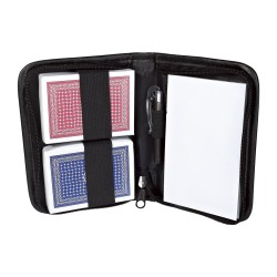 PUBLIGRAFIK DEL SURESTE: JUEGO DE CARTAS ROYAL Estuche de curpiel con 2 barajas plastificadas, libreta y bolígrafo