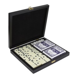PUBLIGRAFIK DEL SURESTE: JUEGO DE DOMINÓ Y CARTAS ARUA Incluye caja de madera, dominó con 28 piezas, 2 barajas y 5 dados