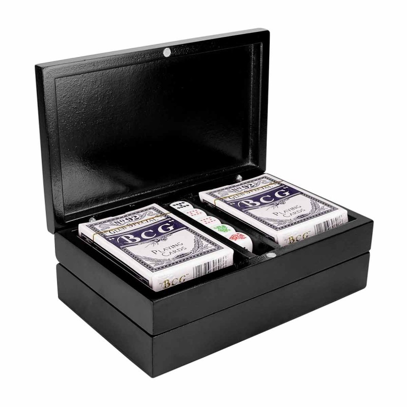 PUBLIGRAFIK DEL SURESTE: SET DE JUEGO HOFUF Incluye estuche de madera con 5 dados, 2 barajas plastificadas y dominó de 28 piezas