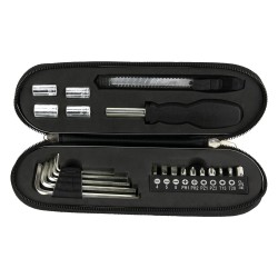 PUBLIGRAFIK DEL SURESTE: SET DE HERRAMIENTA LAMPAG Contiene desarmador, 4 dados, 10 puntas para desarmador, cúter y 5 llaves hex