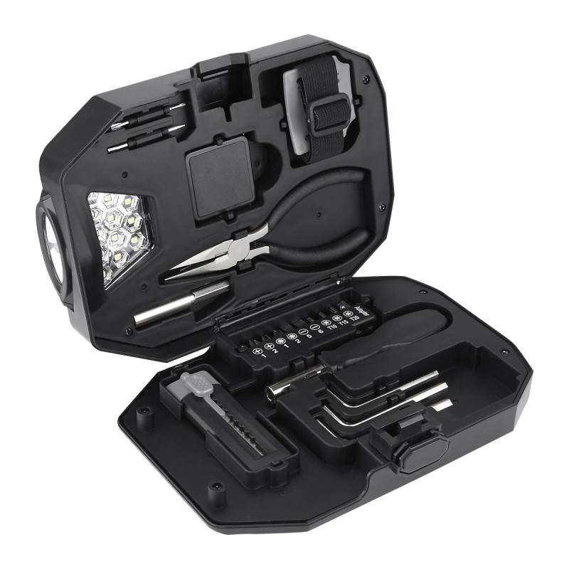 PUBLIGRAFIK DEL SURESTE: SET DE HERRAMIENTAS VALGUS Contiene pinzas de punta, lámpara desmontable de 13 LEDS (3 Baterias AAA no 