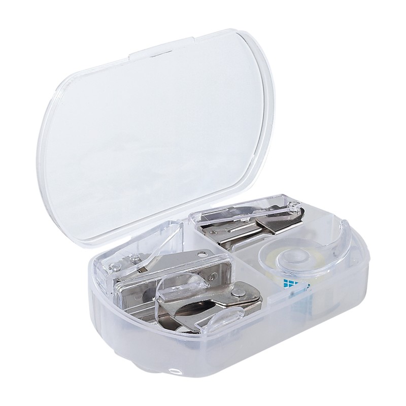 PUBLIGRAFIK DEL SURESTE: MINI KIT DE ESCRITORIO Mini kit de escritorio con engrapadora, perforadora, despachador de cinta y quit