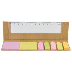 PUBLIGRAFIK DEL SURESTE: PORTA NOTAS LULE Incluye notas adheribles: 25 amarillas, 25 rosas y banderillas de 5 colores. Regla de 