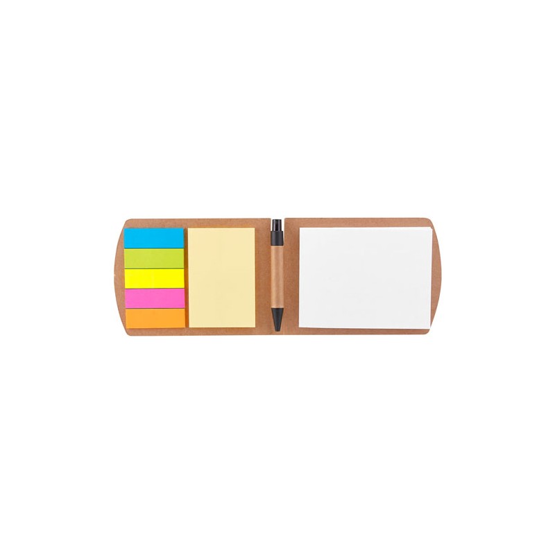 PUBLIGRAFIK DEL SURESTE: PORTA NOTAS PETRUCCI COLOR BEIGE (Incluye bolígrafo y notas adheribles.)