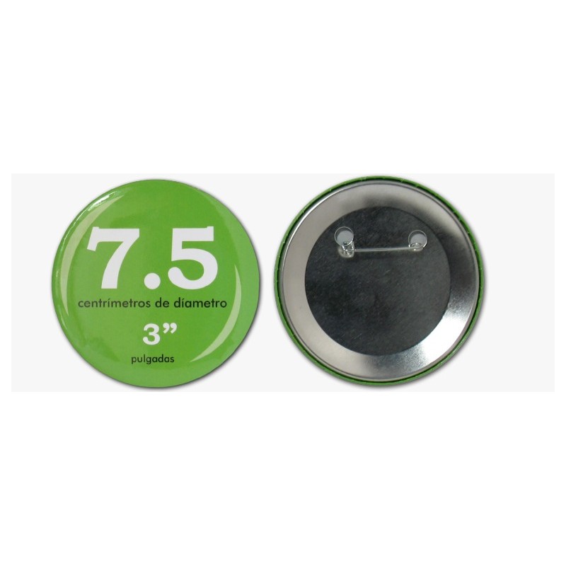 PUBLIGRAFIK DEL SURESTE: FOTOBOTON 7.5 CMS. REDONDO CON IMPRESION FULL COLOR, CONTRA DE ALFILER