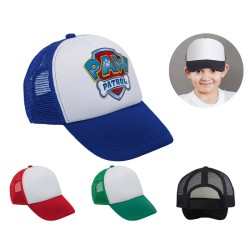 PUBLIGRAFIK DEL SURESTE: GORRA PARA NIÑOS TRUCKER FRENTE BLANCO MALLA DE COLOR CON SUBLIMADO AL FRENTE