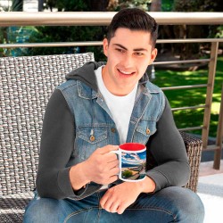 PUBLIGRAFIK DEL SURESTE: TAZA PANAJI DE CERAMICA BLANCA CON INTERIOR DE COLOR CON SUBLIMACION FULL COLOR